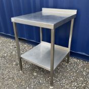 Small stainless steel single tier preparation table