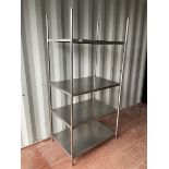 Stainless steel four tier shelving unit