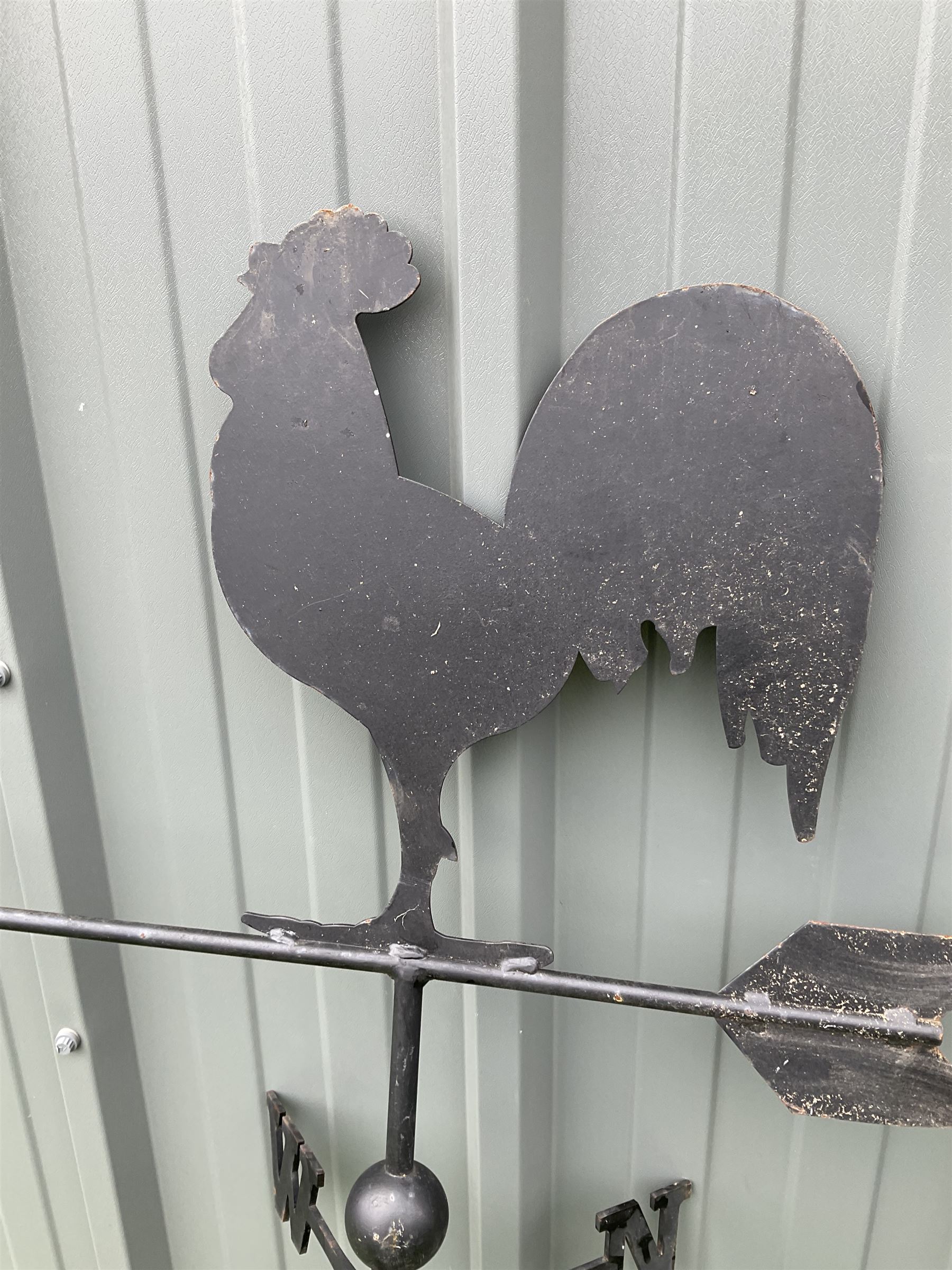 Wrought metal black painted weather vane - Image 3 of 3