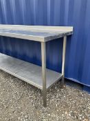 Large stainless steel preparation table