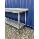 Large stainless steel preparation table