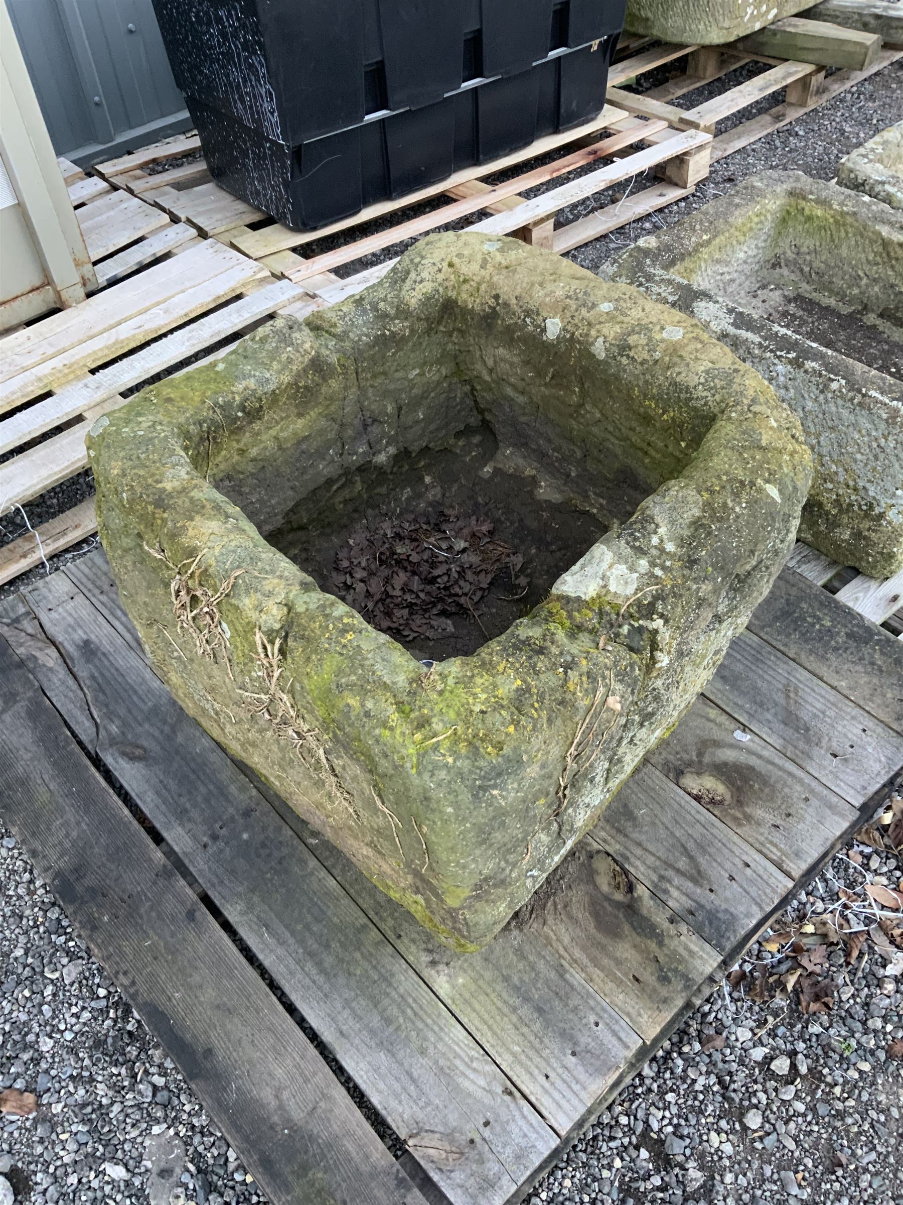 19th century square cube stone trough - Image 3 of 4