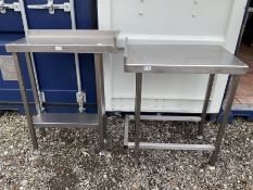Pair of stainless steel small preparation tables