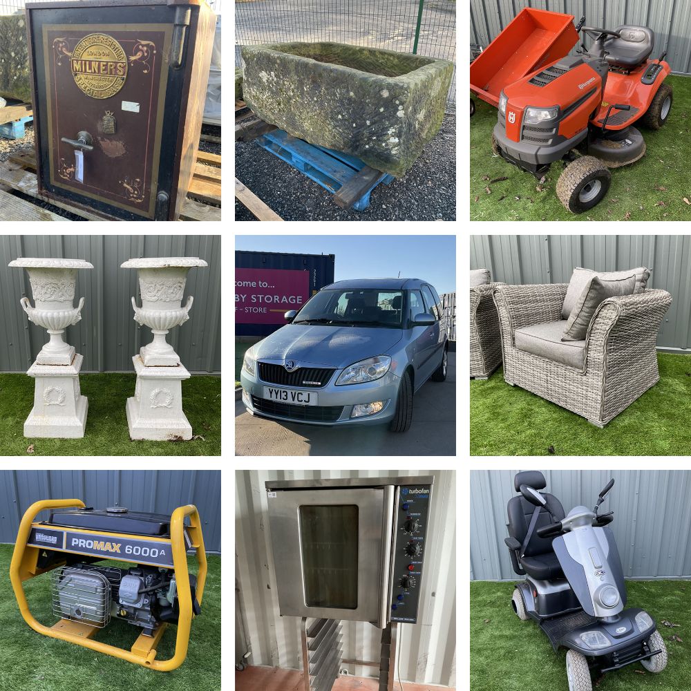 Garden, Asset & Commercial - Stone Troughs, Garden & Architectural, Tools, Safes, White Goods, Catering Equipment, Skoda Roomster and More...