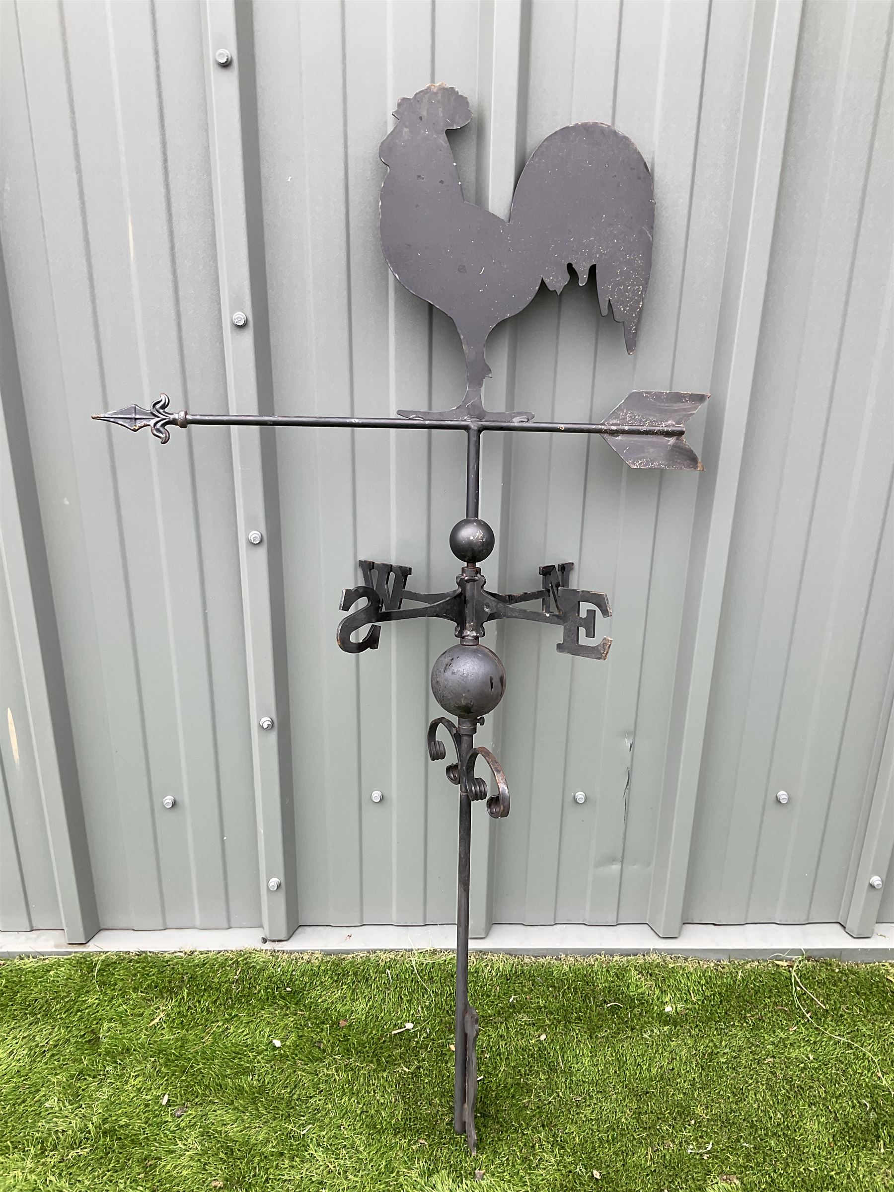 Wrought metal black painted weather vane