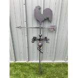 Wrought metal black painted weather vane