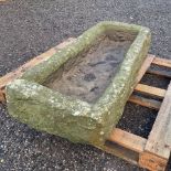 19th century rectangular shallow stone trough