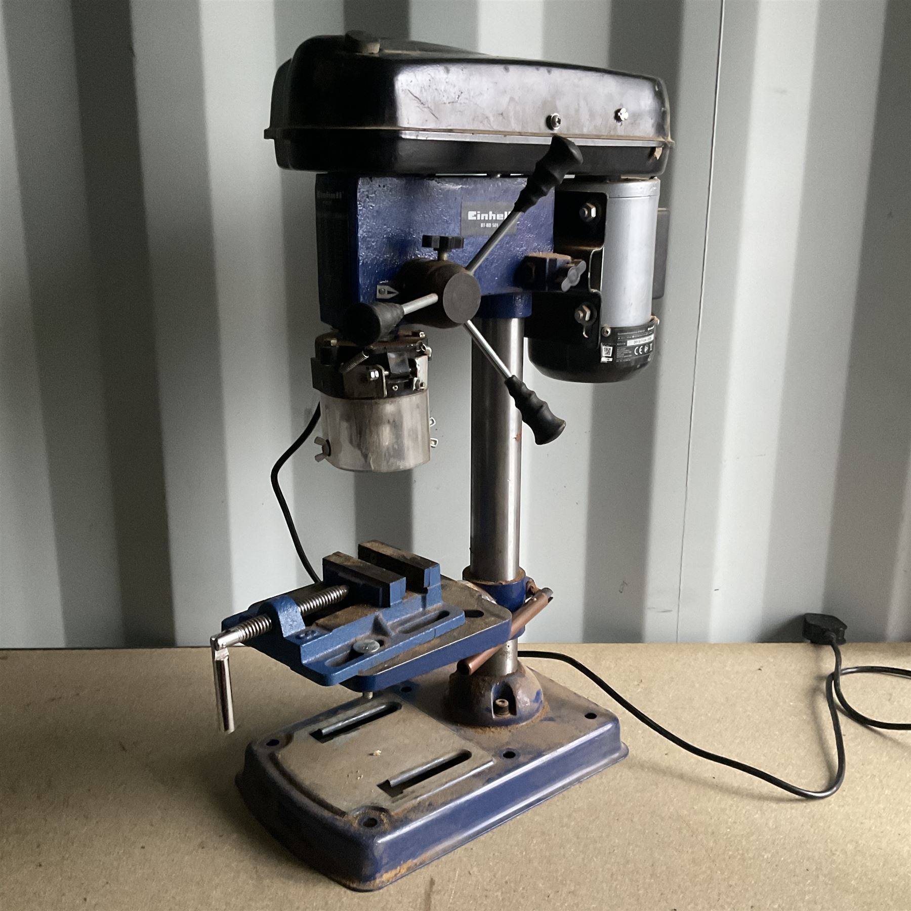 Einhell BT-BD 501 Pillar drill with Clarke 3 cast iron drill press vice and Stanley Bridges drill pr