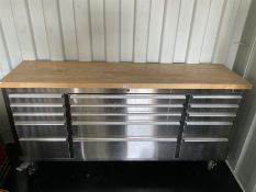 Large Ultima stainless steel tool chest/workbench on wheels