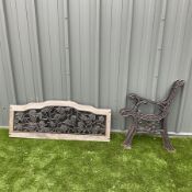 Cast iron garden seat ends and back painted in black