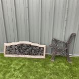Cast iron garden seat ends and back painted in black