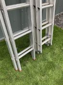 Pair of aluminium extending ladders