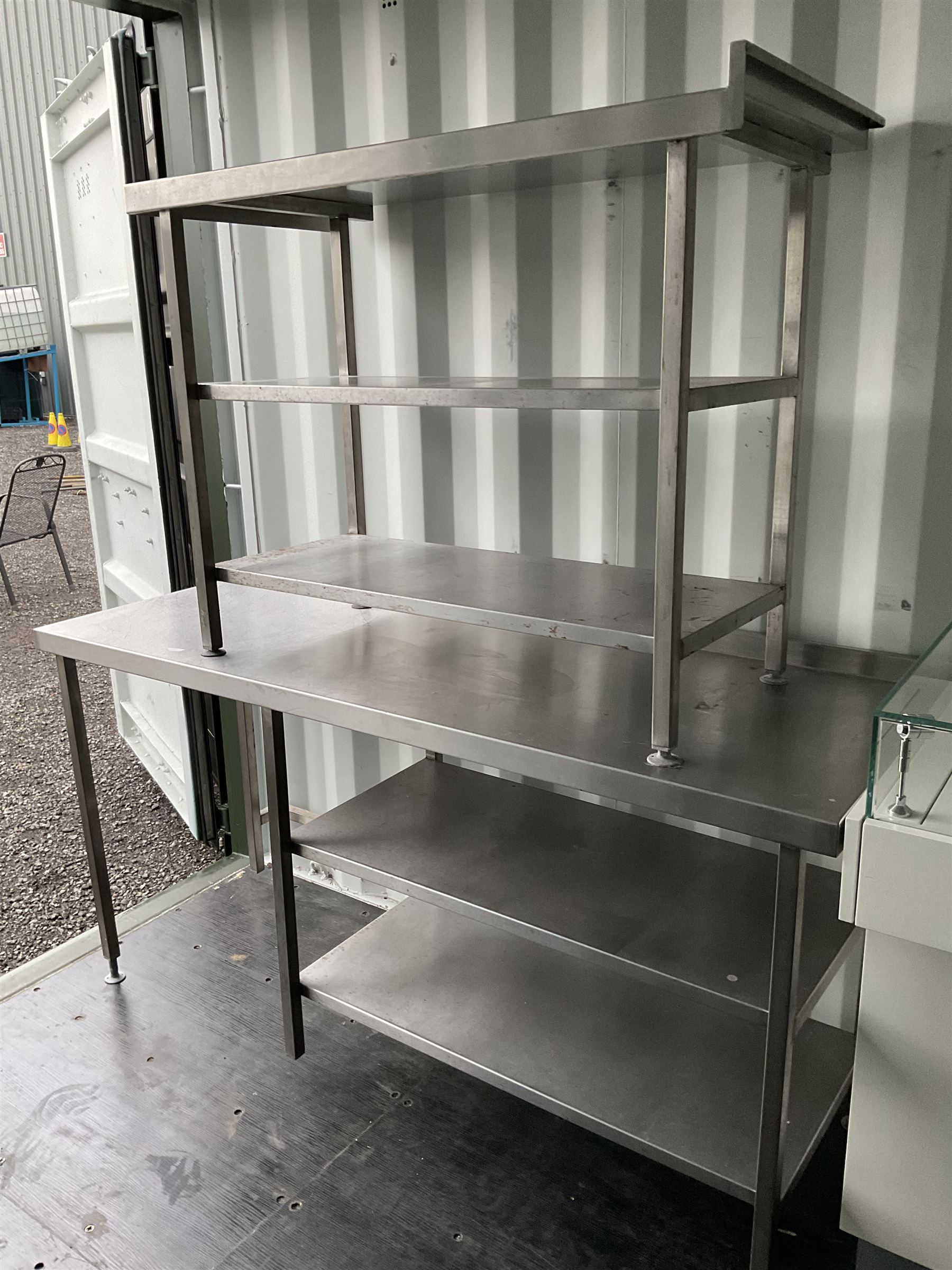 Pair of three tier stainless steel preparation tables - THIS LOT IS TO BE COLLECTED BY APPOINTMENT - Image 2 of 2