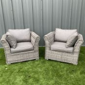 RattanDirect - pair of rattan garden armchairs