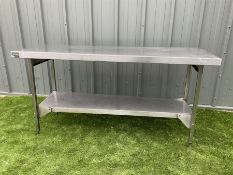 Large stainless steel single tier preparation table