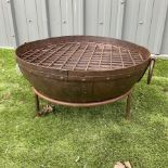 Circular cast iron fire pit