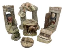 Seven Terry Pratchett Discworld figures by Clarecraft