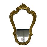 20th century gilt metal framed rococo style wall mirror