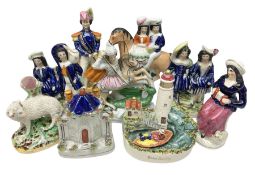 Quantity of Victorian and later Staffordshire style figures
