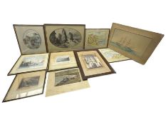 Three 19th century engravings of Whitby and Robin Hood's Bay