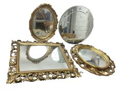 Three Rocco style gilt mirrors