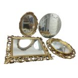 Three Rocco style gilt mirrors