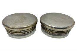 Pair of early 20th century glass dressing table jars