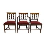 Set three (2+1) 19th century inlaid mahogany dining chairs