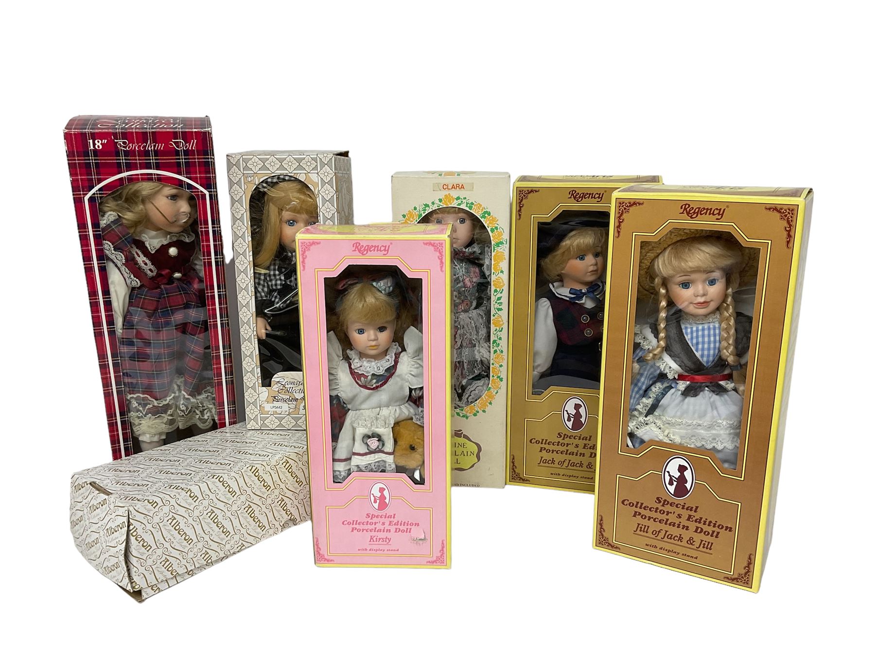 Seven boxed dolls to include Regency Fine Arts