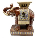 Oriental style ceramic garden seat in the form of an elephant