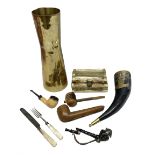 Swiss mountain hunters tobacco pipe with a horn mouthpiece