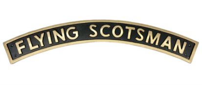 Cast iron Flying Scotsman arched railway type sign