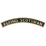 Cast iron Flying Scotsman arched railway type sign