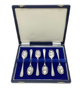 Cased set of six silver teaspoons