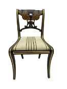 Thomas Messel design ebonised and gilt desk chair