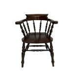 19th century smoker's bow armchair