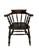 19th century smoker's bow armchair