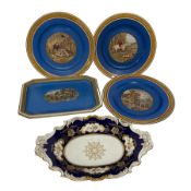 Four victorian Prattware plates of various sizes