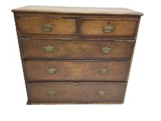 19th century oak and mahogany banded chest