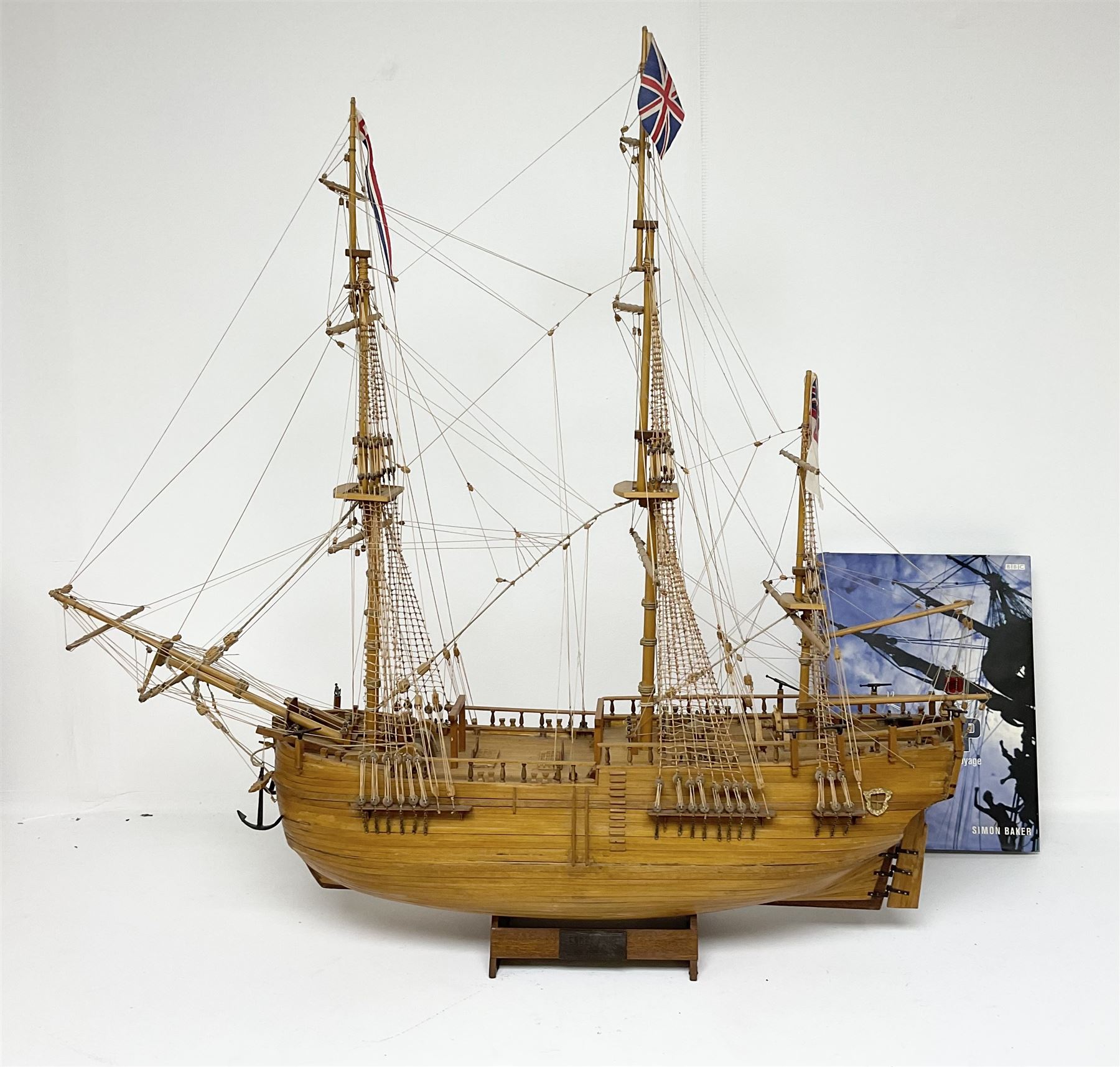 Scratch built model of the Vascello Britannico Endeavour galleon del 1700