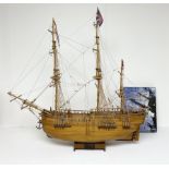 Scratch built model of the Vascello Britannico Endeavour galleon del 1700