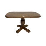 20th century oak pedestal coffee table