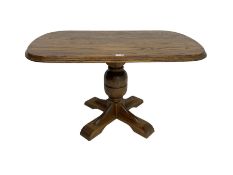 20th century oak pedestal coffee table