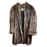 Ladies brown three quarter length mink fur coat
