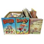 Quantity of children's annuals and books to include two copies of Daily Express The Adventures of Ru