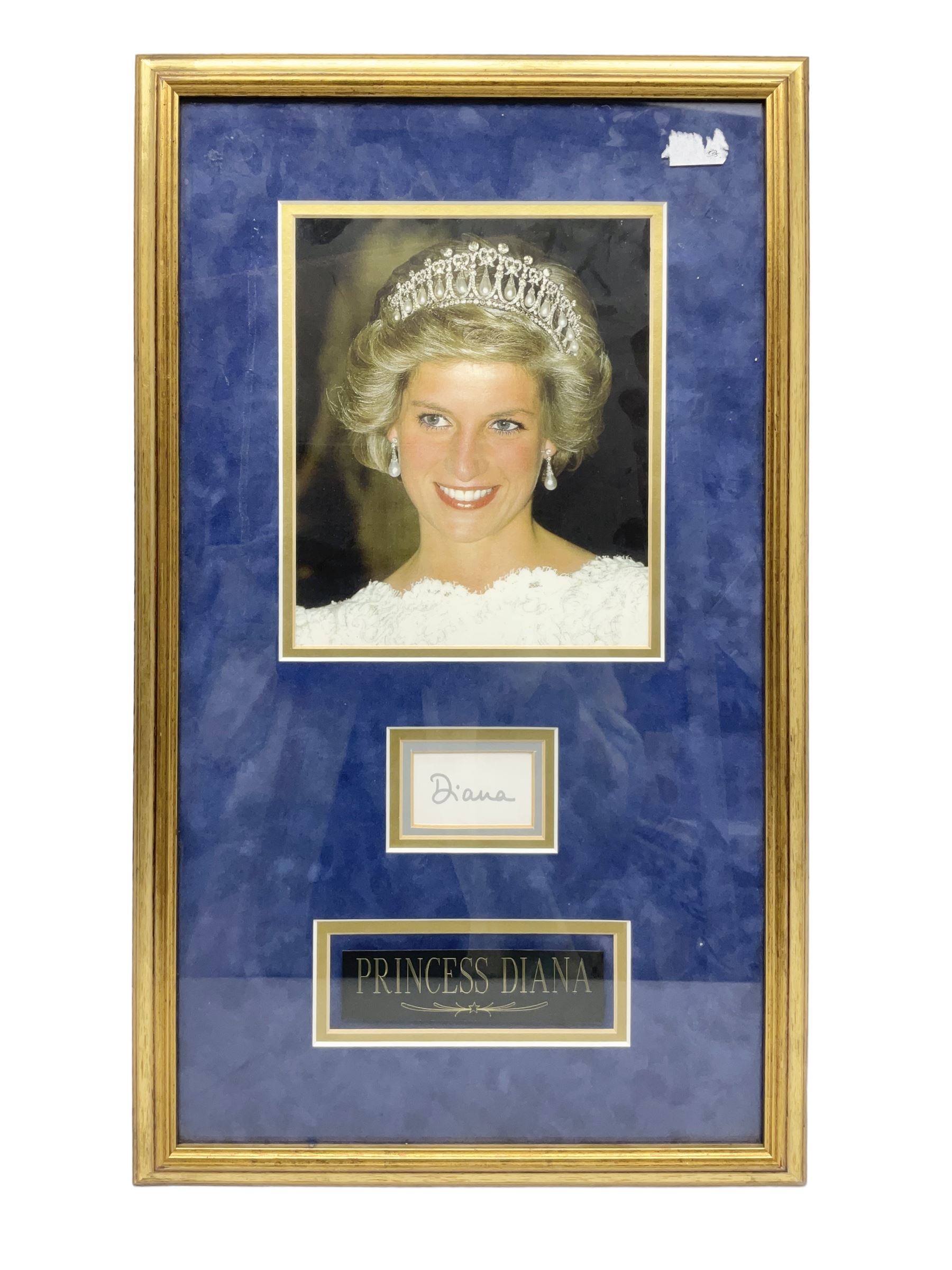 Framed Princess Diana signature by MASQ Memorabilia