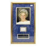 Framed Princess Diana signature by MASQ Memorabilia