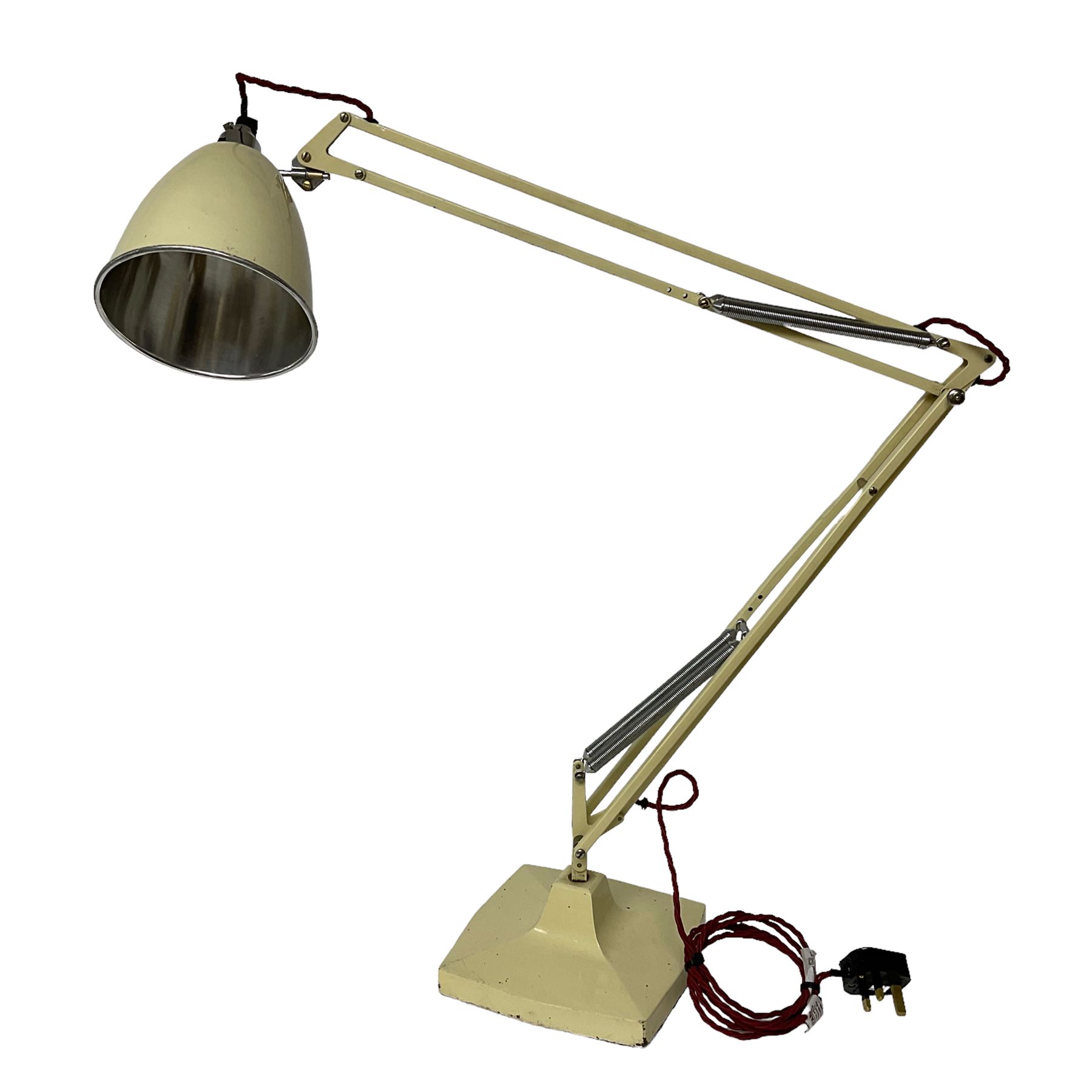 Cream painted metal angle poise lamp