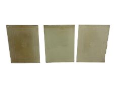 Three Edwardian frosted glass panels