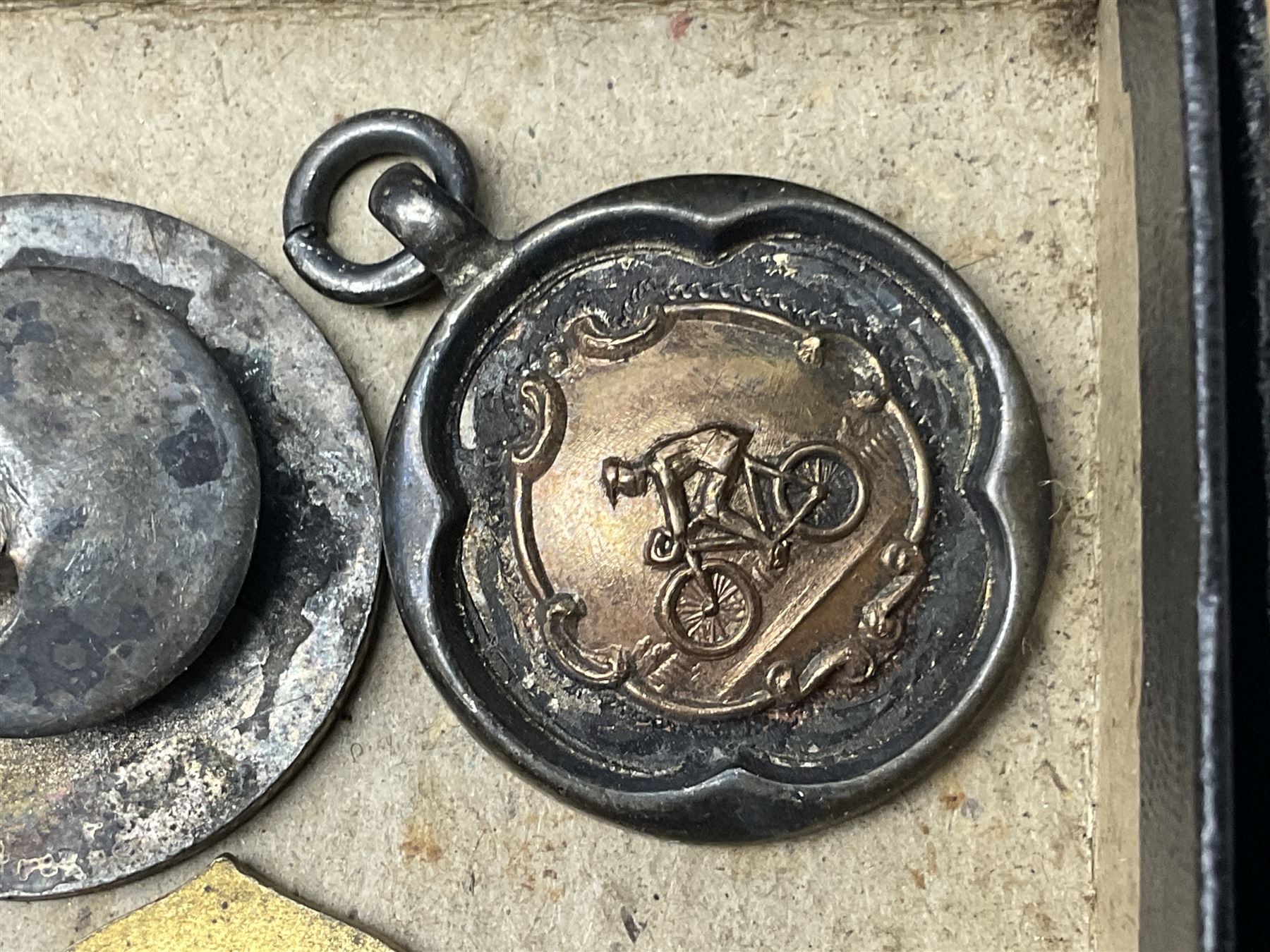 Hallmarked silver cycling medallion 1930 Newport awarded 2nd place to A. Fairweather - Image 12 of 14